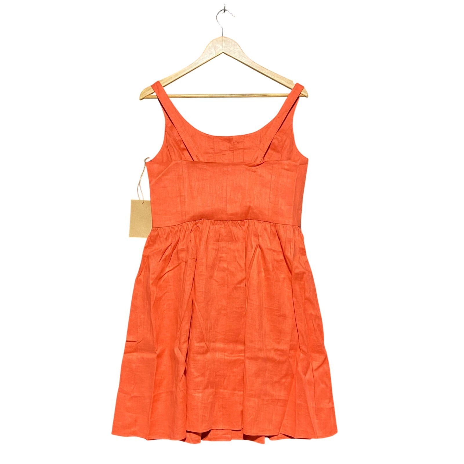 Soludos Womens Orange 100% Linen Button Front Pocket Sundress Size M New — image 3 of 8